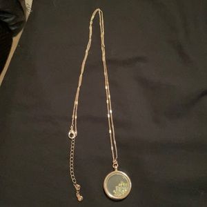 Round Rose Gold colored necklace